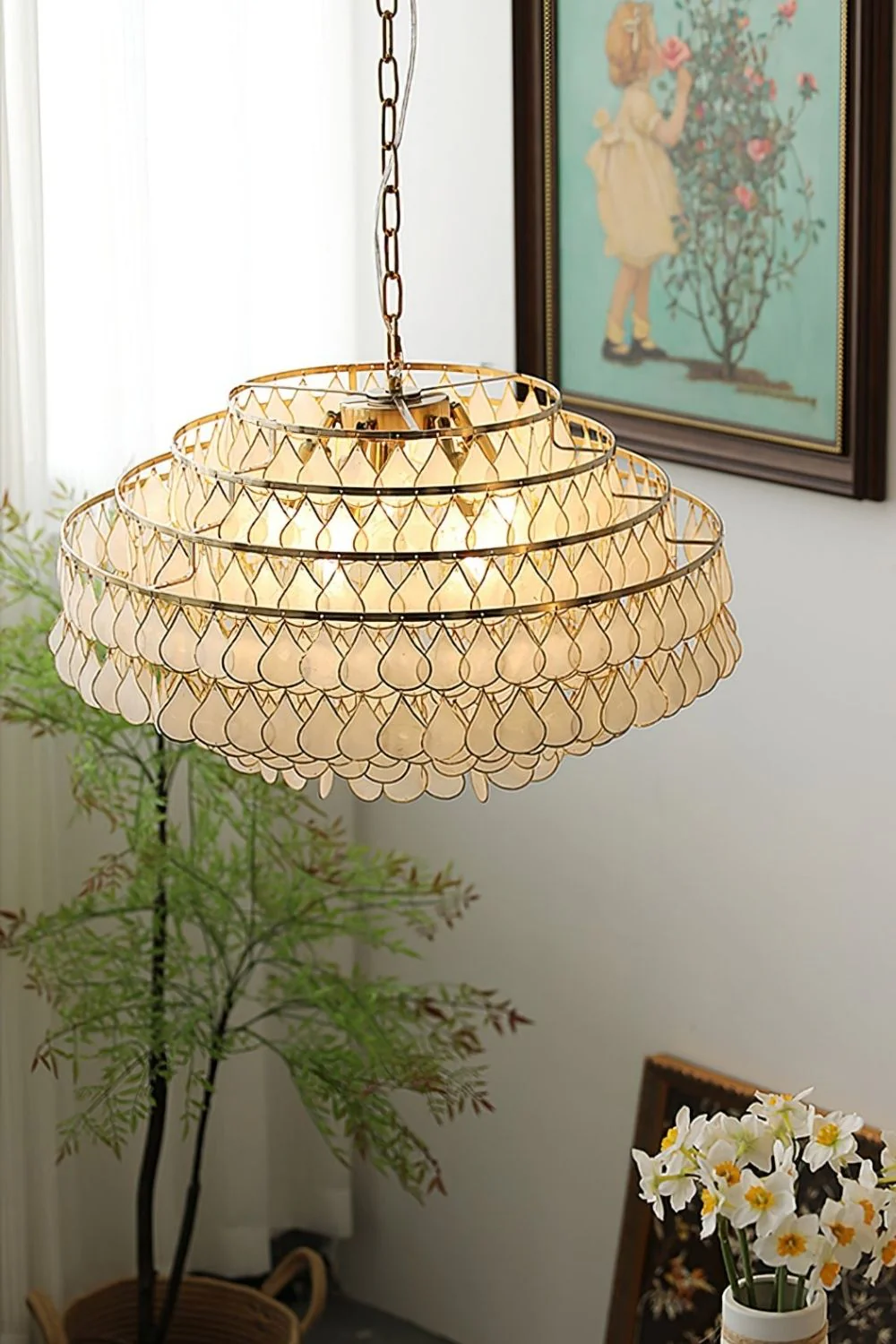 Teardrops Capiz Chandelier - Image 5