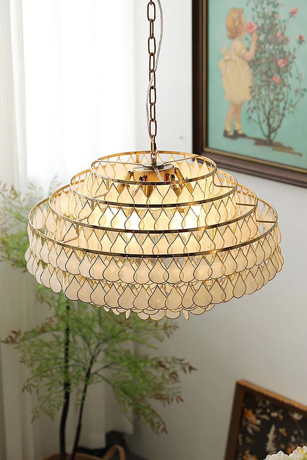 Teardrops Capiz Chandelier - Image 8