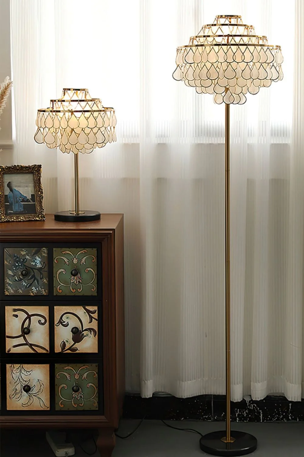 Teardrops Capiz Floor Lamp - Image 10