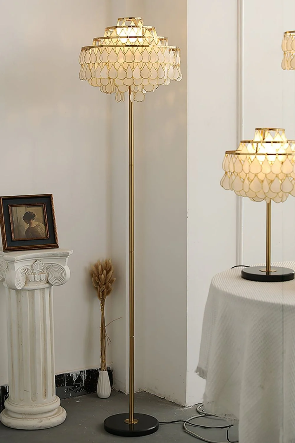 Teardrops Capiz Floor Lamp - Image 2