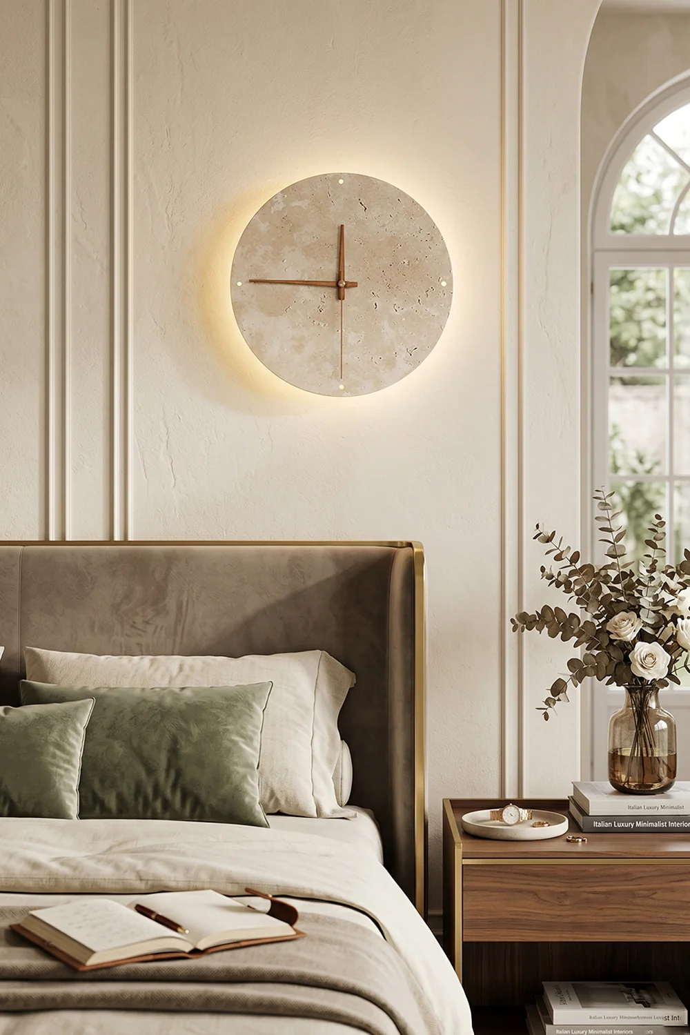 Temporal Epoch Travertine & Wood Wall Lamp - Image 2
