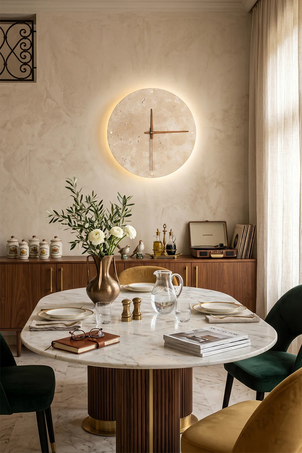 Temporal Epoch Travertine & Wood Wall Lamp - Image 3