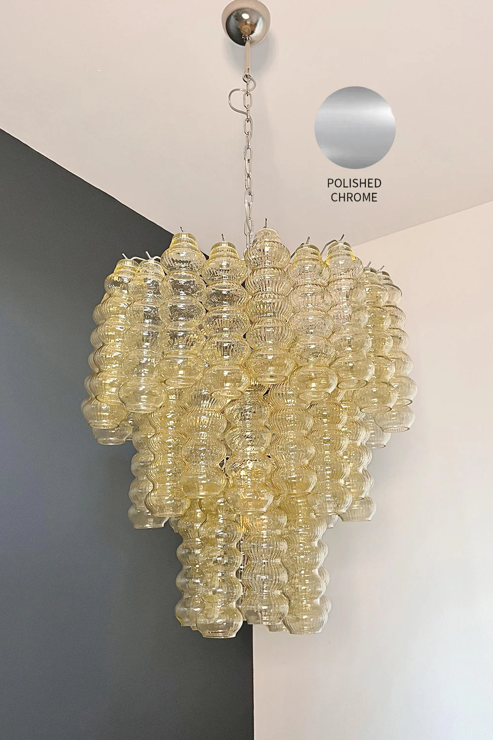 Three-Tier Art Glass Tube Chandelier - Image 18