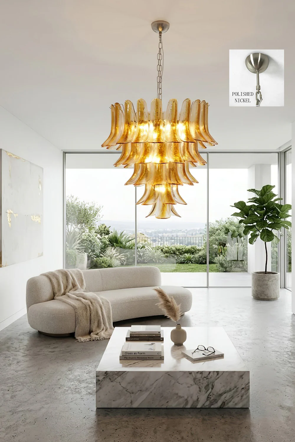 Tiered Amber Lily Chandelier - Image 8