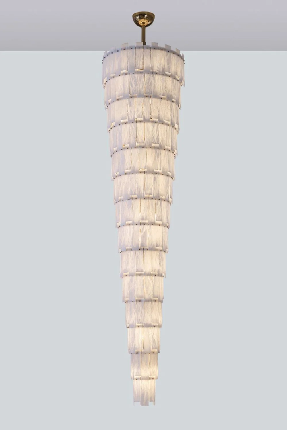 Tiered Rectangular Alabaster Chandelier - Image 17