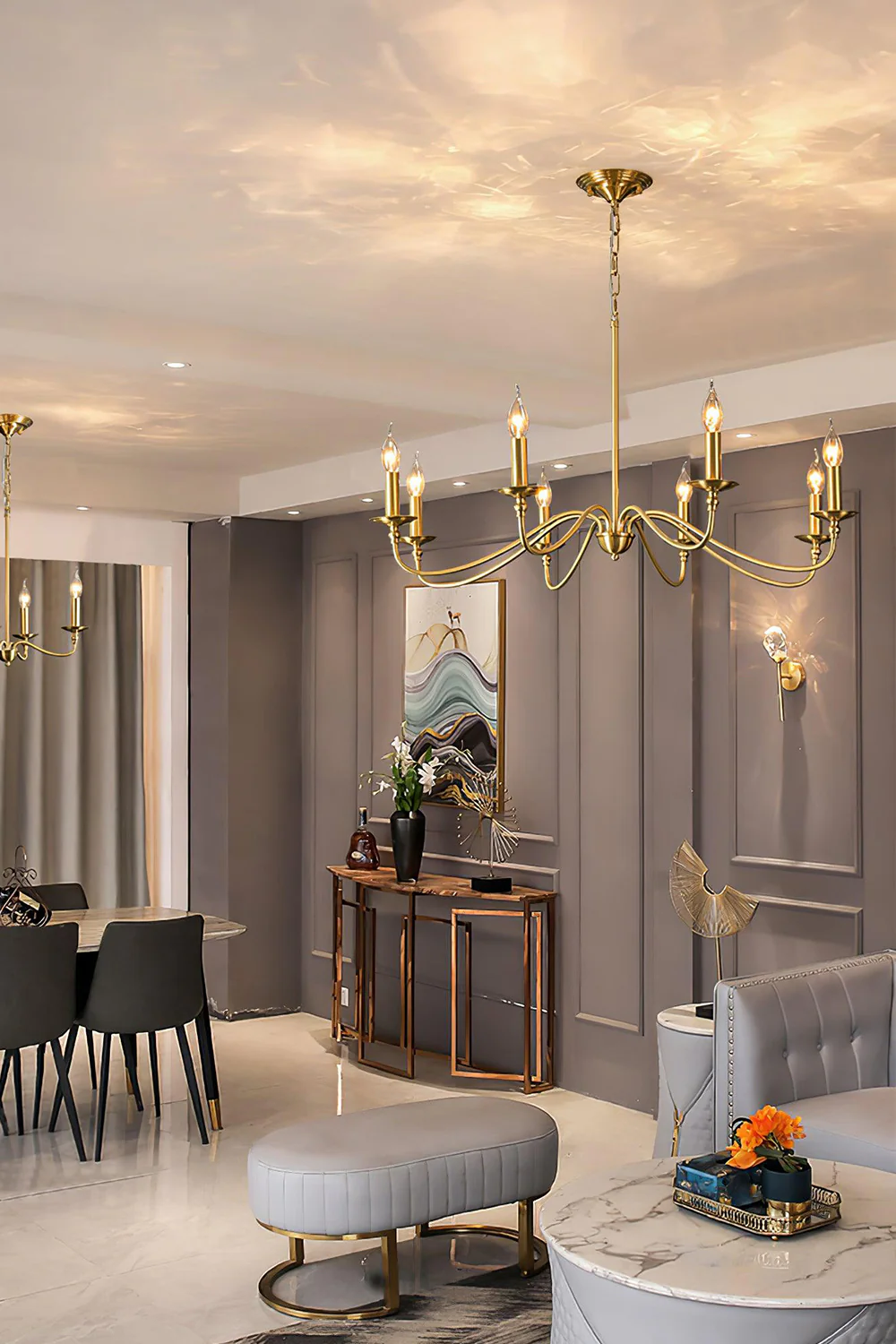 Timeless Gold Candle Chandelier - Image 9