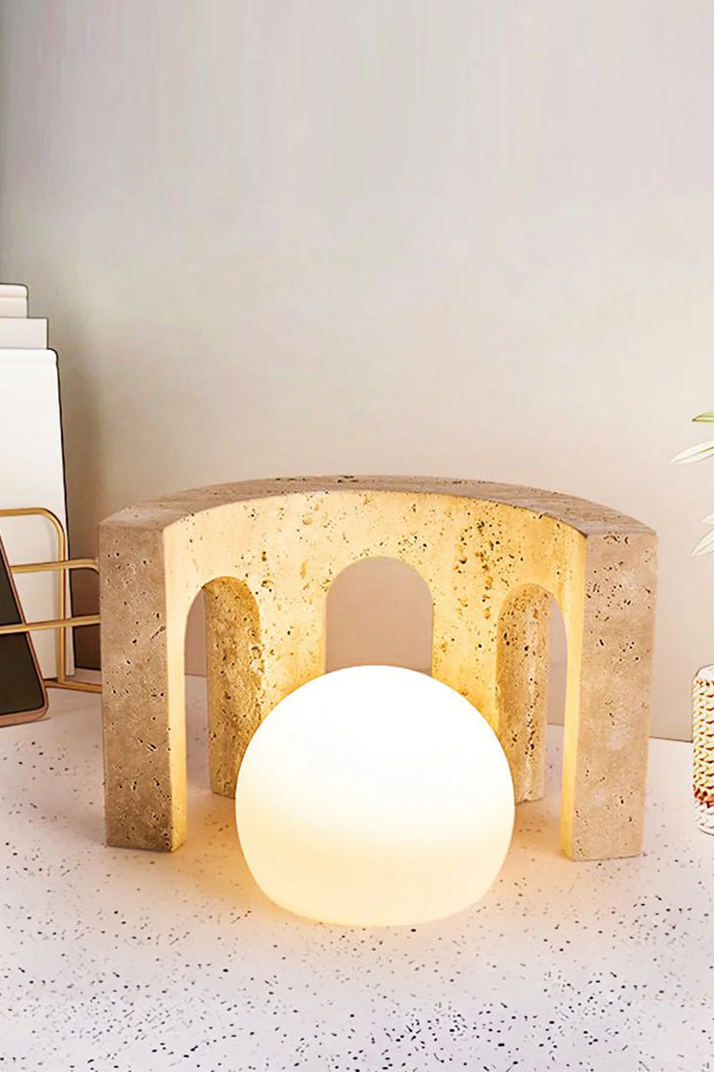 Travertine Arch Table Lamp - Image 13