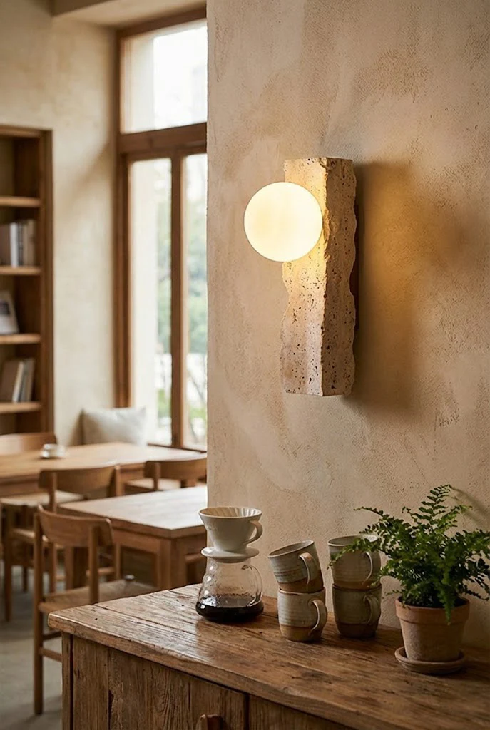 Travertine Block Wall Sconce - Image 2