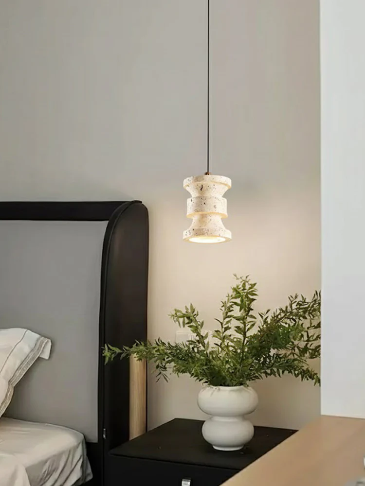 Travertine Carved Pendant Light - Image 5
