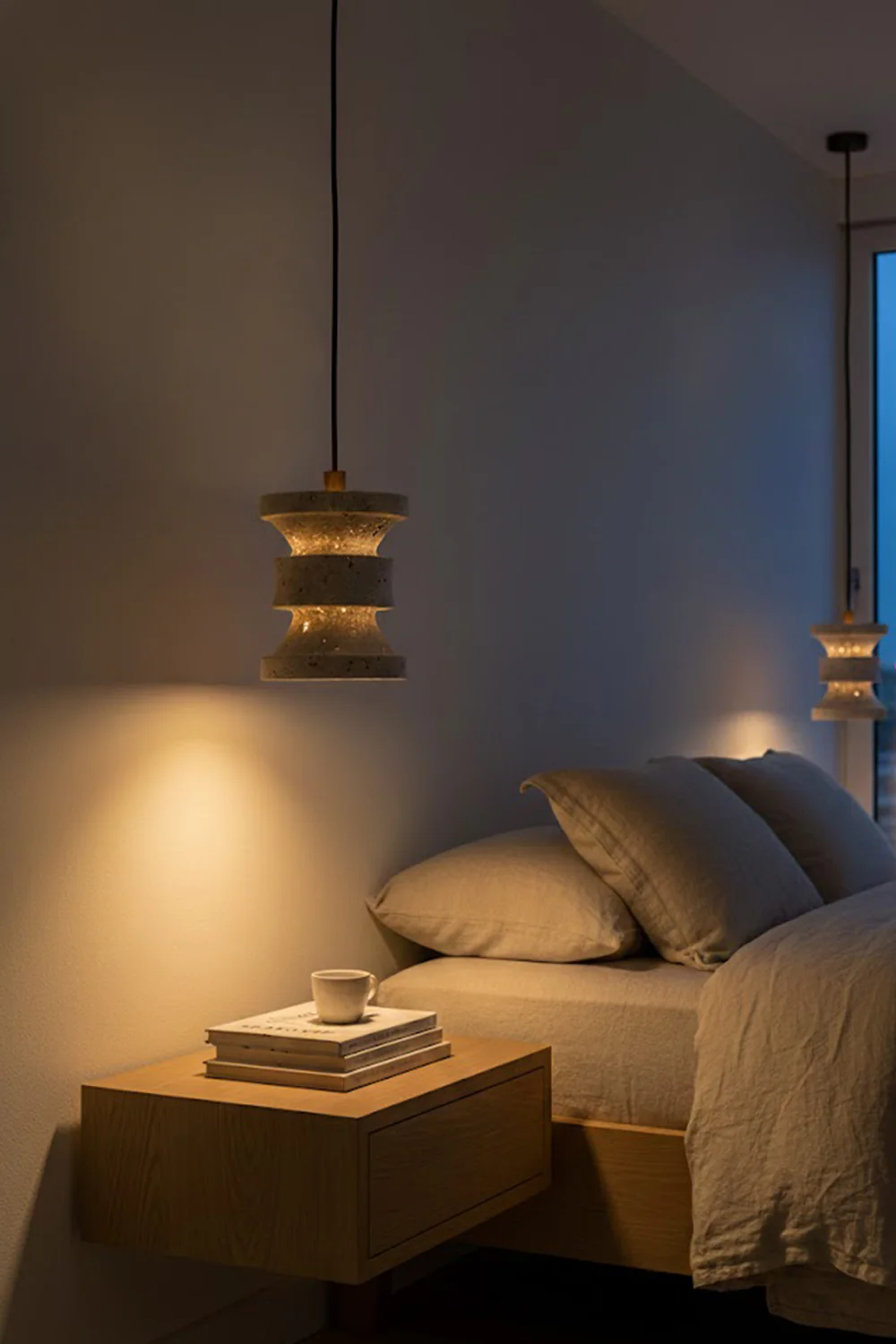 Travertine Carved Pendant Light - Image 7