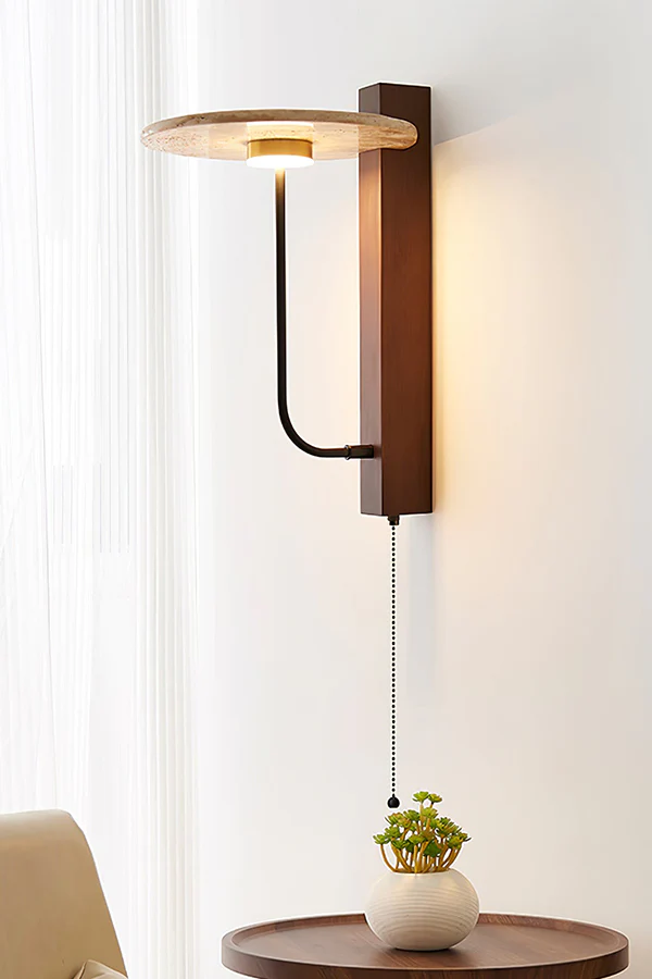 Travertine Disc Arm Wall Lamp - Image 13
