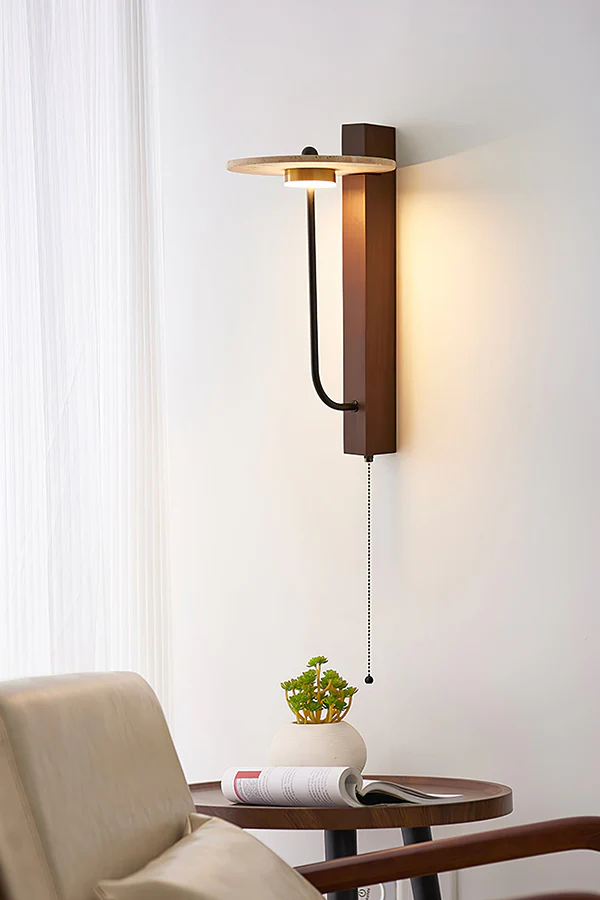 Travertine Disc Arm Wall Lamp - Image 18