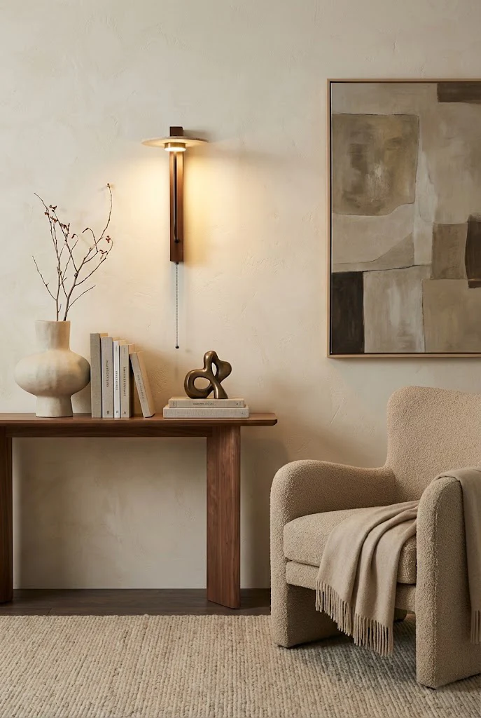 Travertine Disc Arm Wall Lamp - Image 5