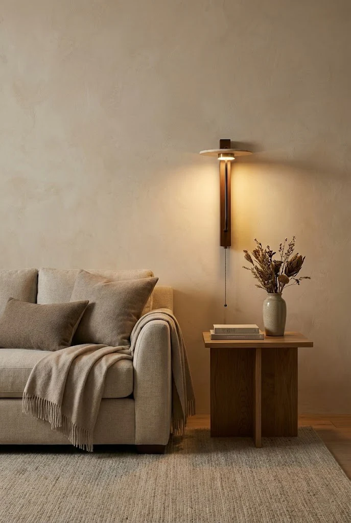 Travertine Disc Arm Wall Lamp - Image 6