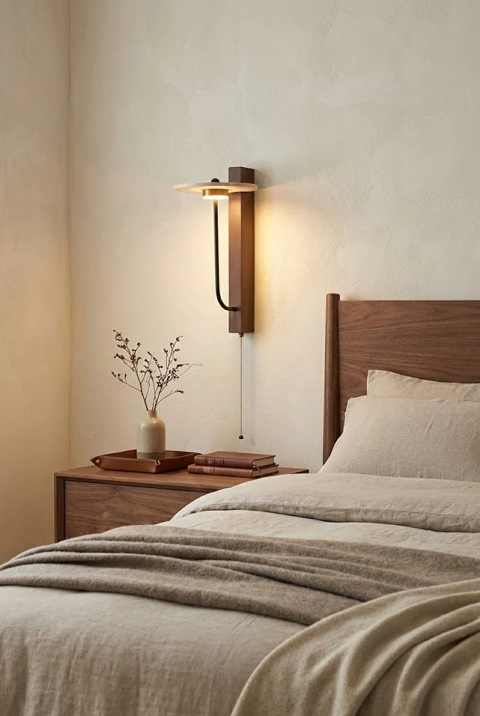 Travertine Disc Arm Wall Lamp - Image 7