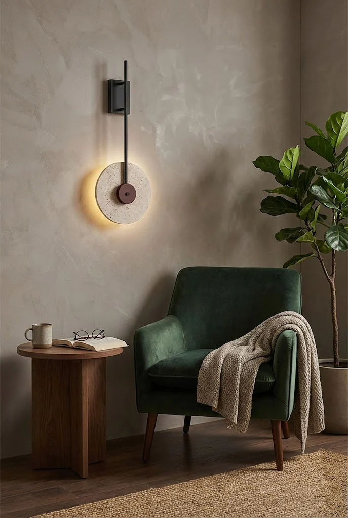 Travertine Halo Wall Sconce - Image 3