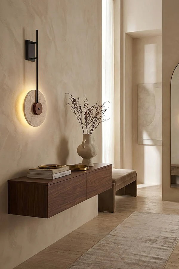 Travertine Halo Wall Sconce - Image 6