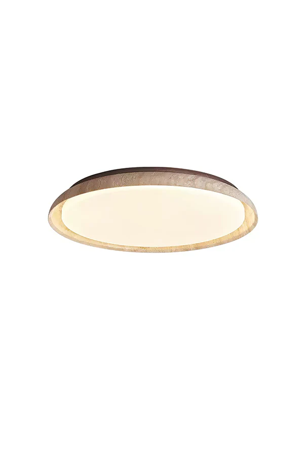Travertine Round Flush Mount Ceiling Light