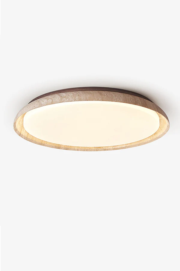 Travertine Round Flush Mount Ceiling Light - Image 11