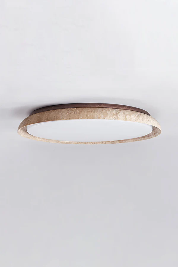 Travertine Round Flush Mount Ceiling Light - Image 12