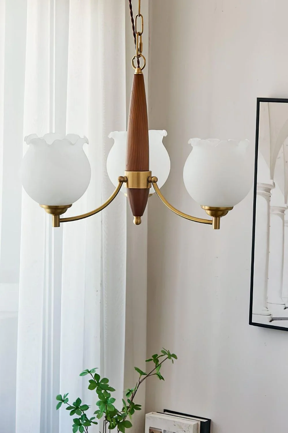 Tulips Glass Wood Chandelier - Image 13