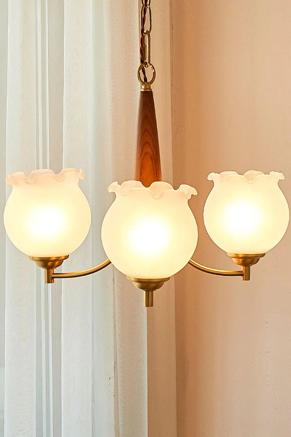 Tulips Glass Wood Chandelier - Image 4