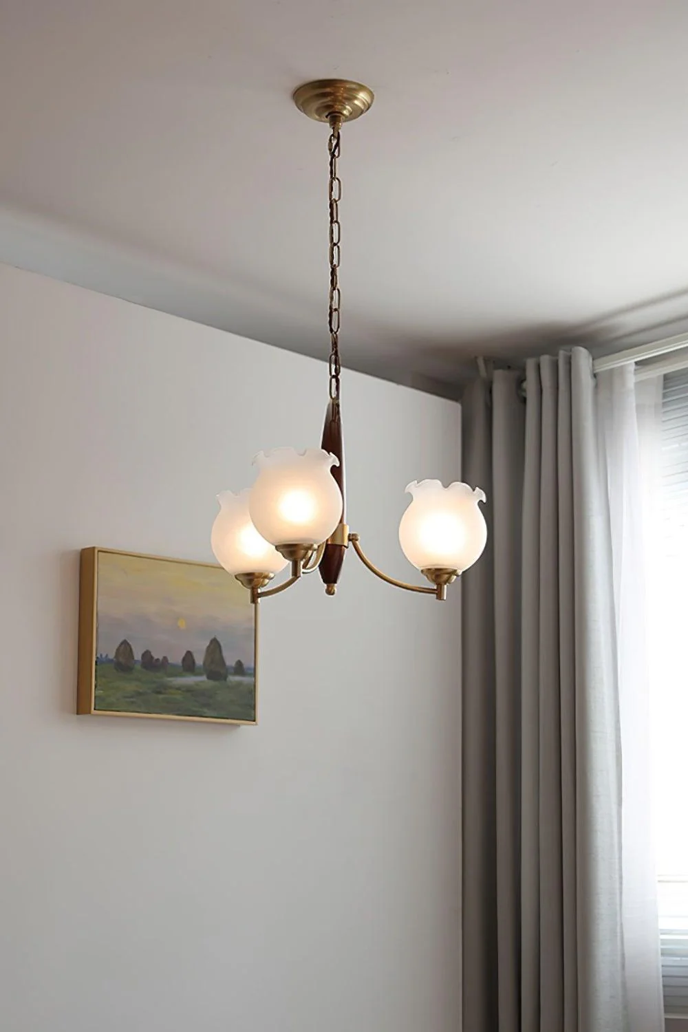 Tulips Glass Wood Chandelier - Image 6