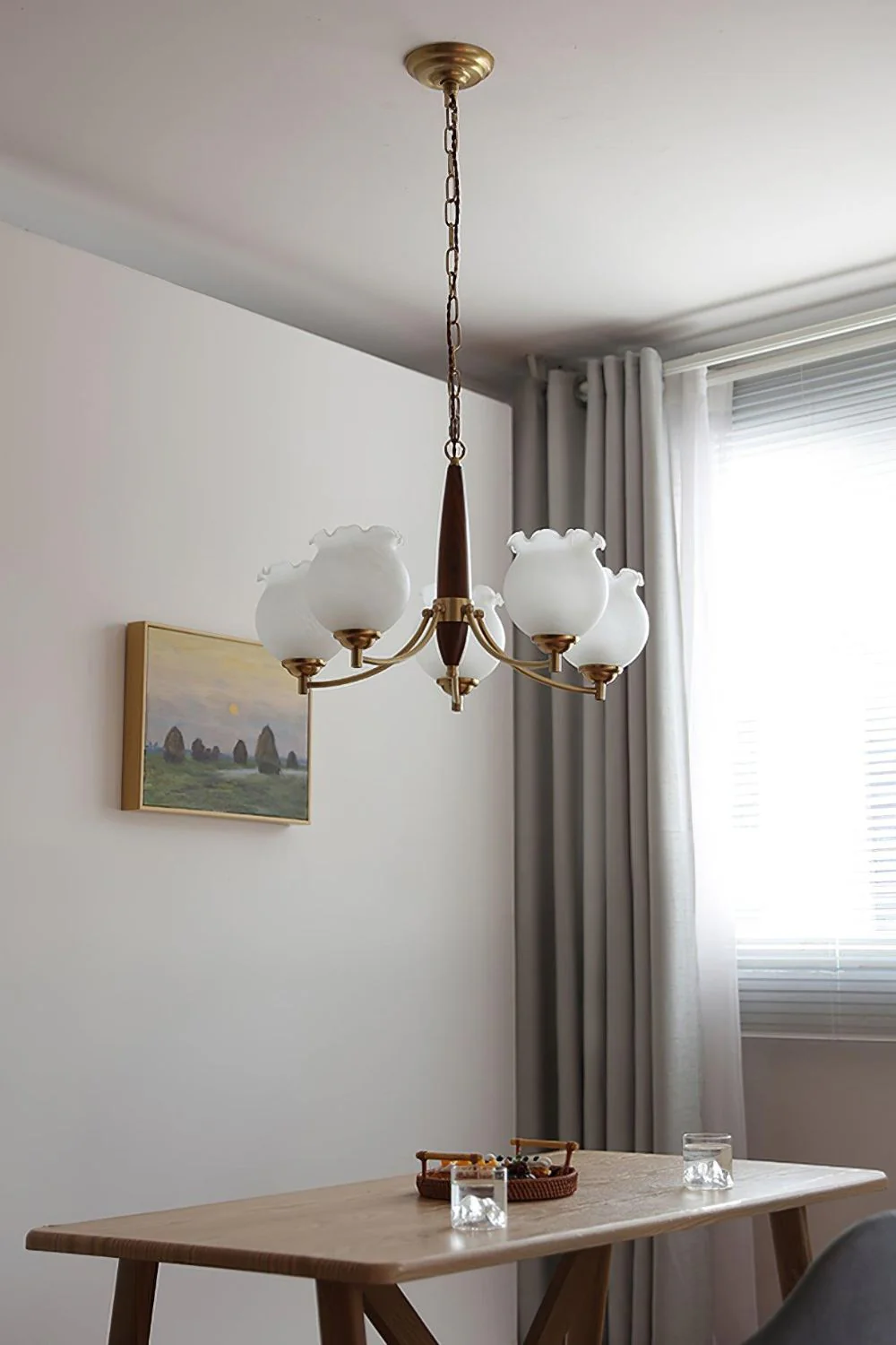 Tulips Glass Wood Chandelier - Image 9