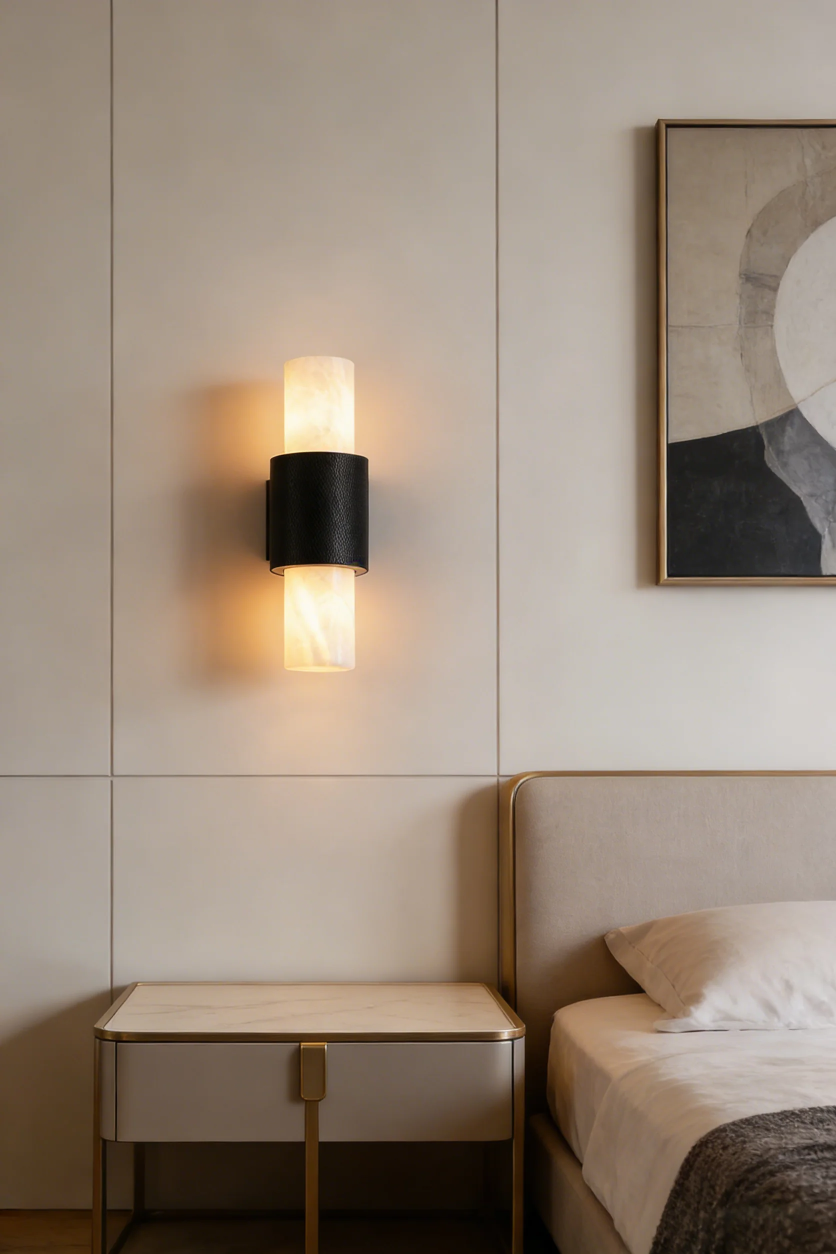 Vertical Alabaster Wall Sconce - Image 3