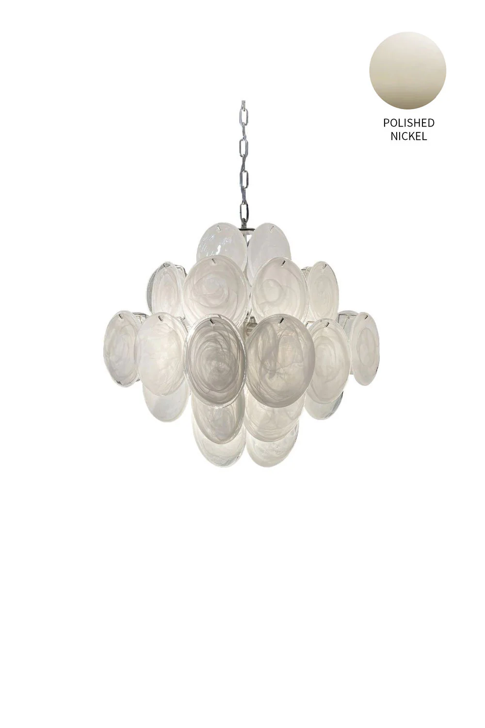 Vintage Art White Glass Disks Chandelier - Image 25