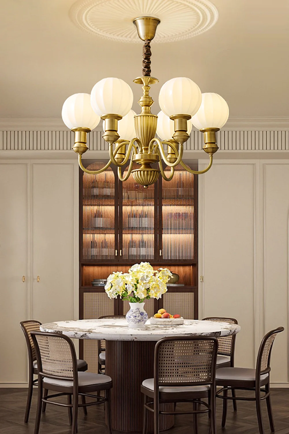 Vintage Brass Chandelier - Image 3