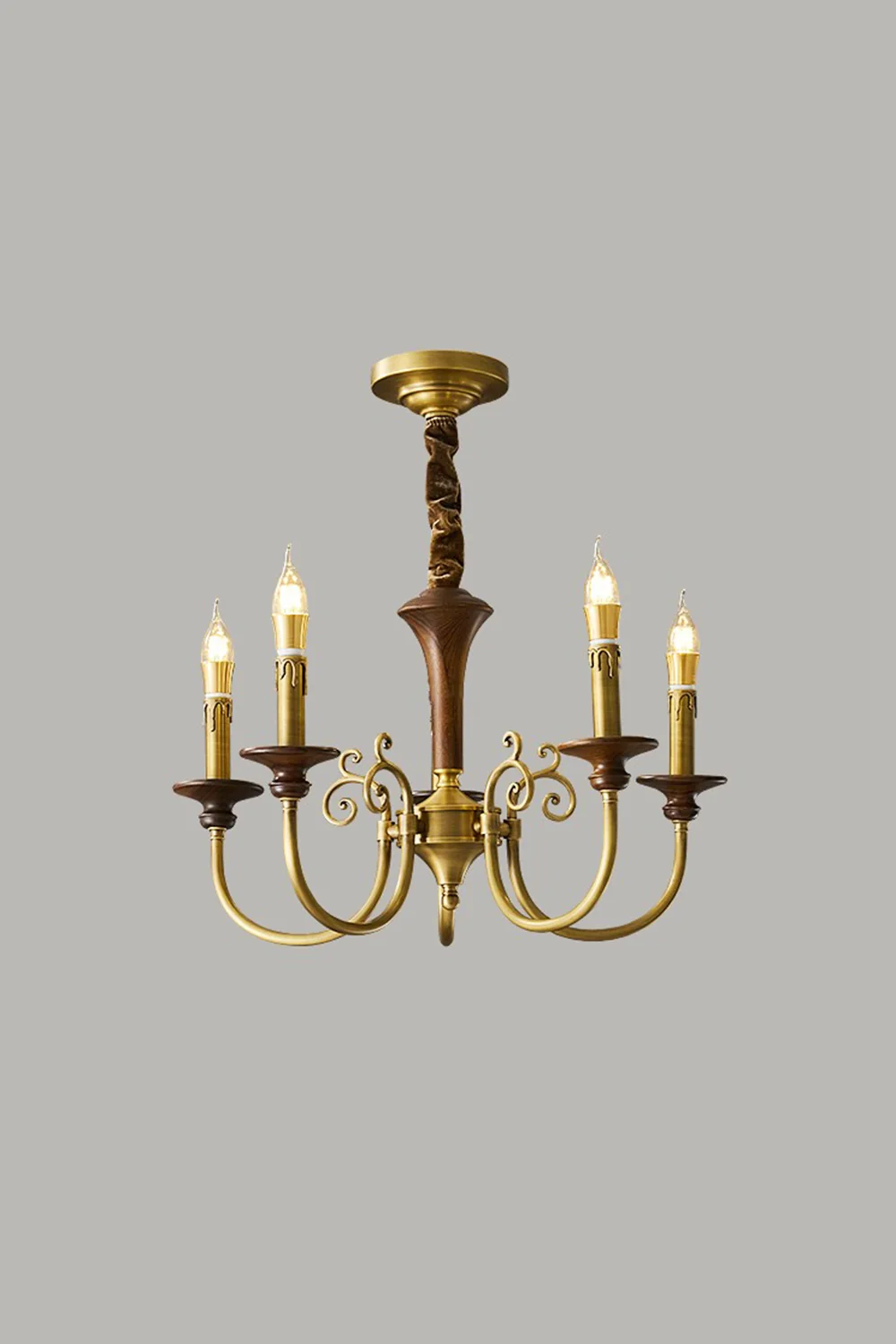 Vintage Candle Brass Chandelier - Image 7