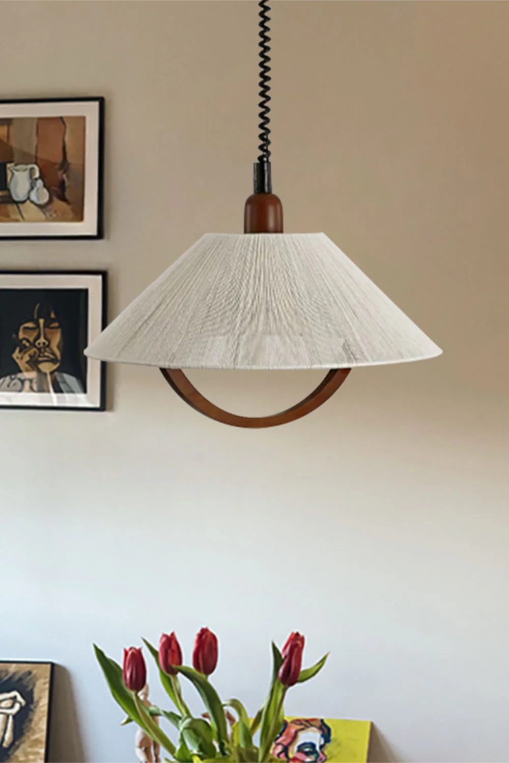 Vintage Cotton Pendant Lamp - Image 5