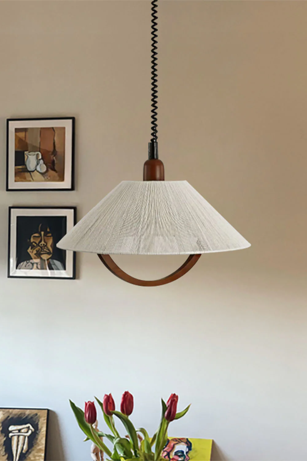 Vintage Cotton Pendant Lamp - Image 7