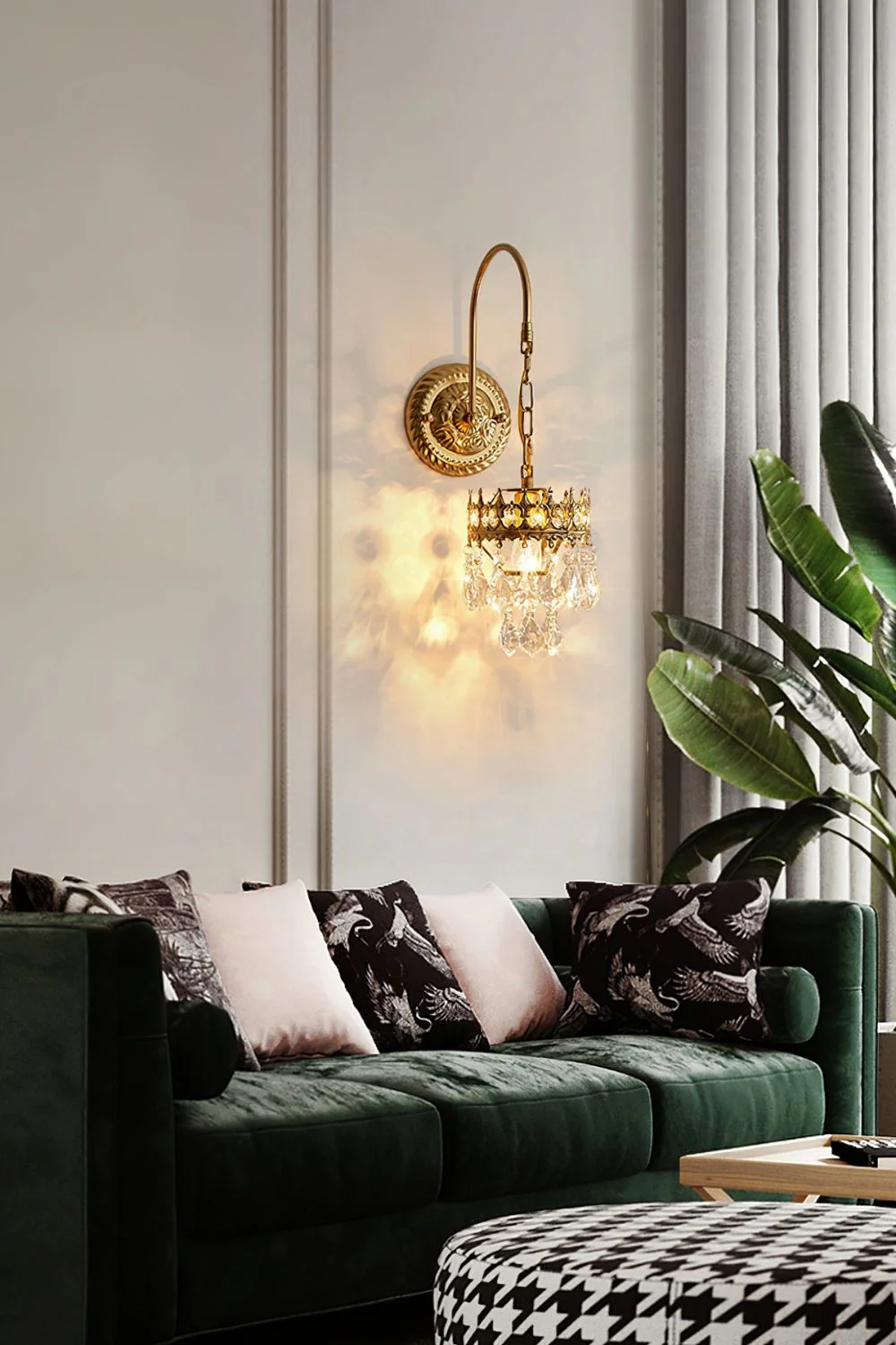Vintage Crystal Crown Sconce - Image 35