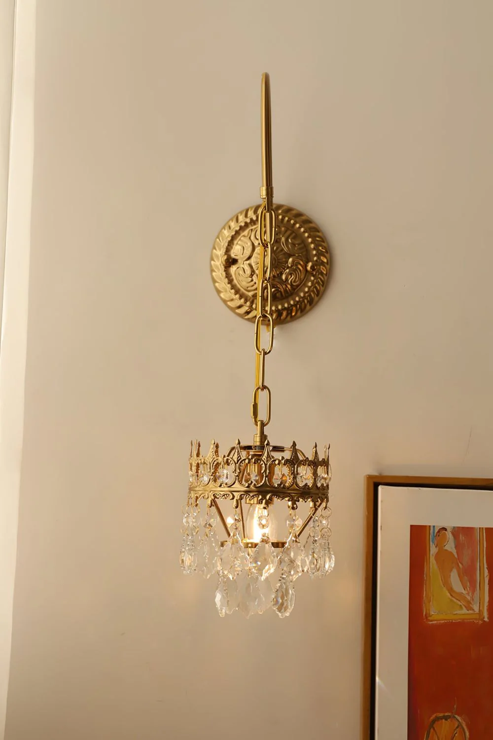 Vintage Crystal Crown Sconce - Image 37