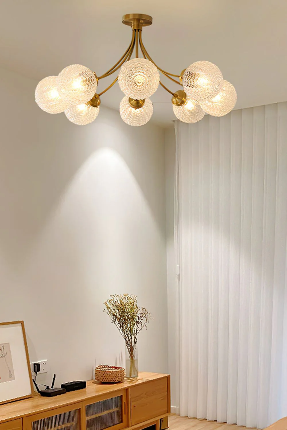 Vintage Glass Ceiling Lamp - Image 6