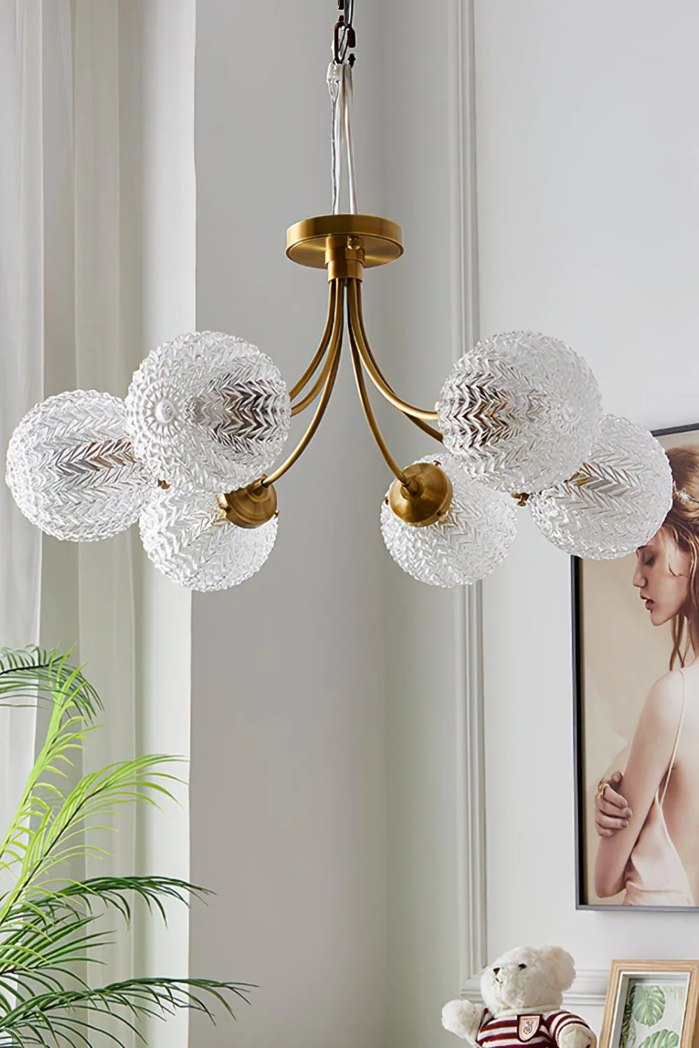 Vintage Glass Ceiling Lamp - Image 7