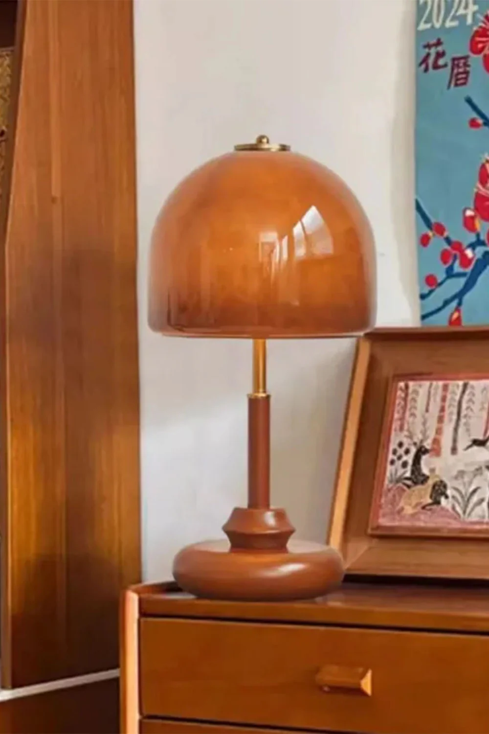 Vintage Glass Mushroom Table Lamp - Image 13