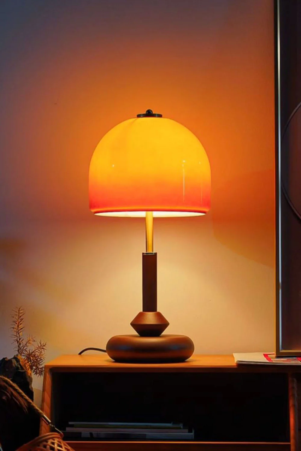Vintage Glass Mushroom Table Lamp - Image 2