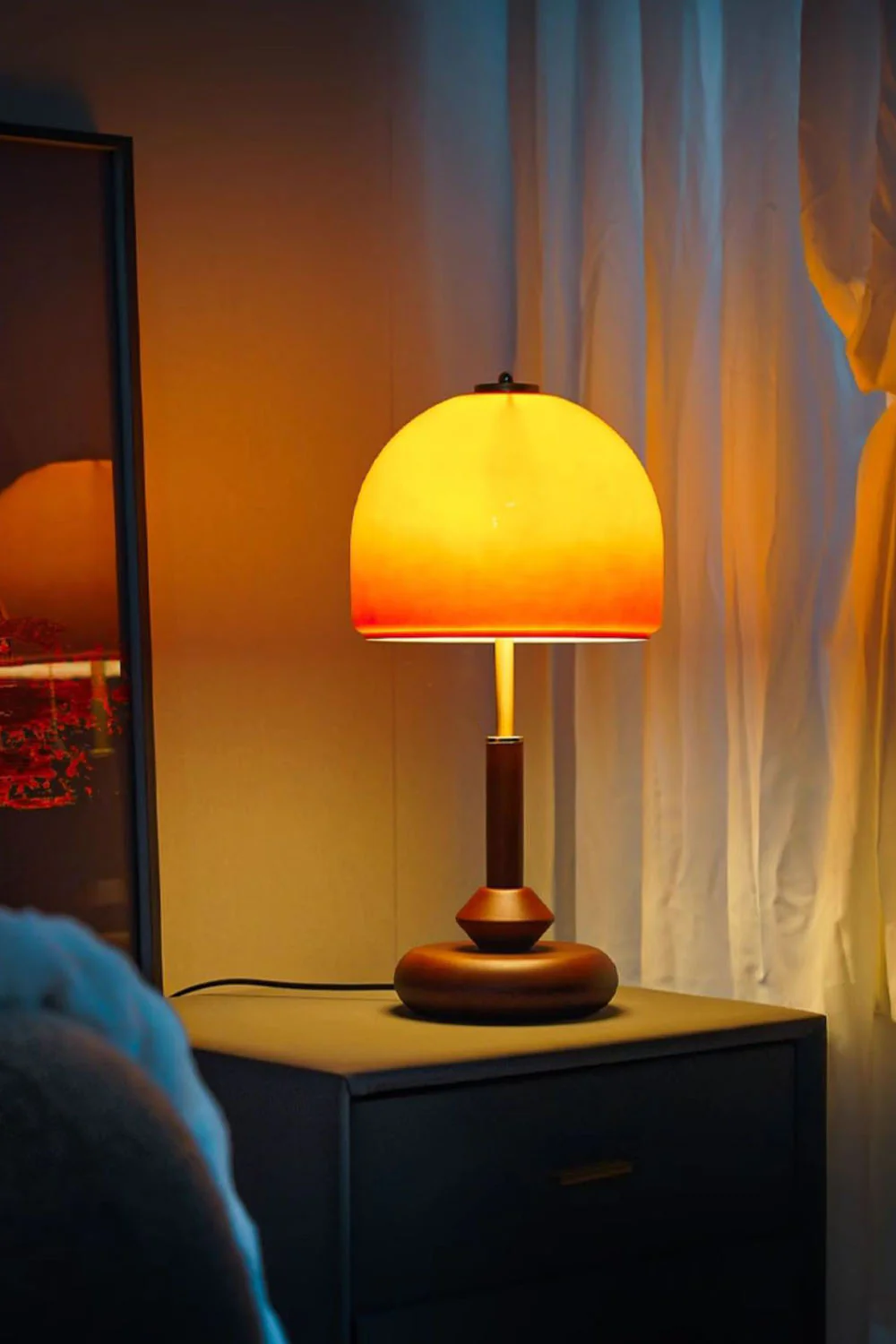 Vintage Glass Mushroom Table Lamp - Image 4