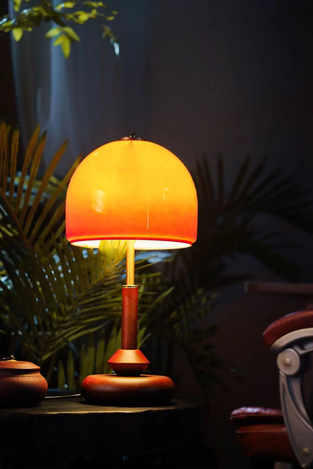 Vintage Glass Mushroom Table Lamp - Image 5