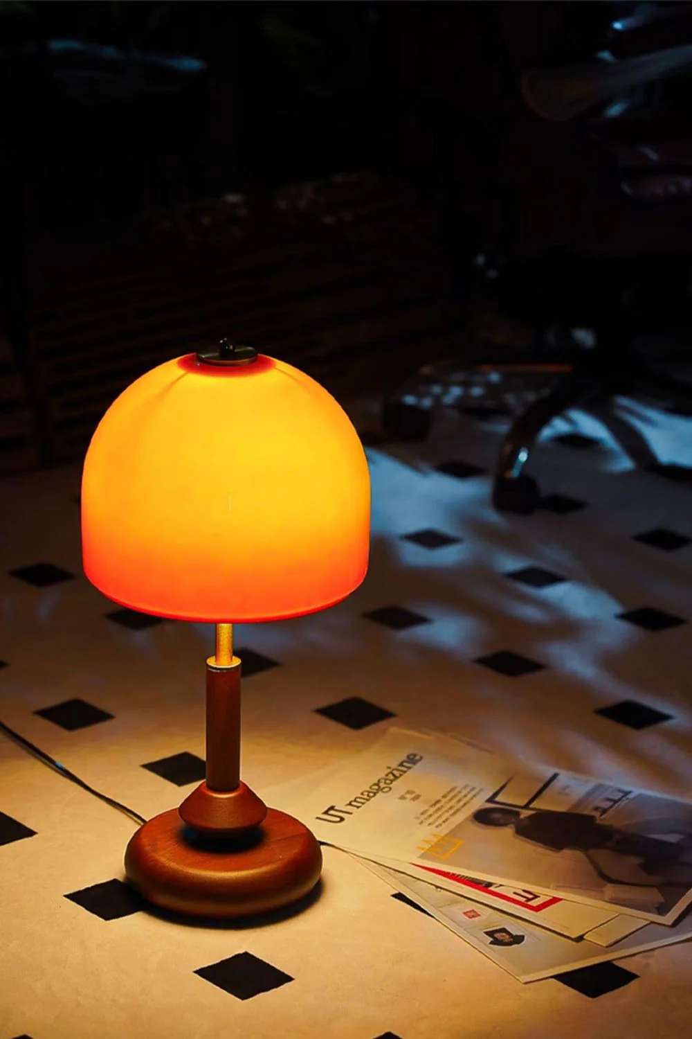Vintage Glass Mushroom Table Lamp - Image 6