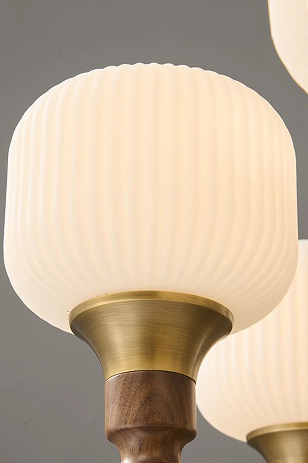 Vintage Glass Walnut Chandelier - Image 11