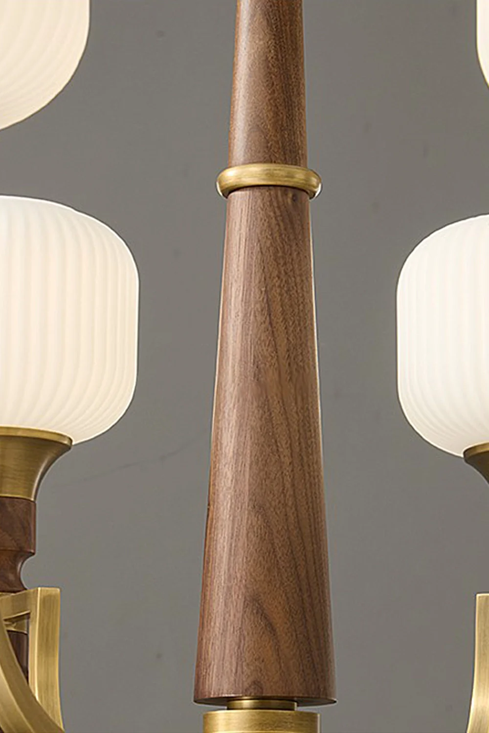 Vintage Glass Walnut Chandelier - Image 13