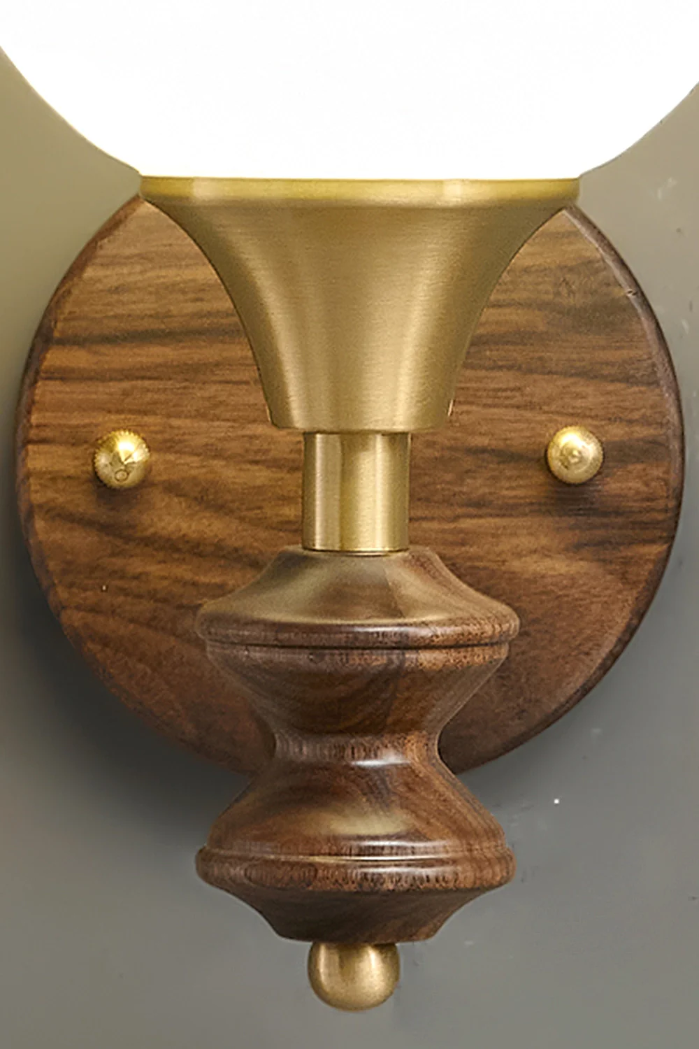 Vintage Globe Walnut Wood Wall Lamp - Image 12