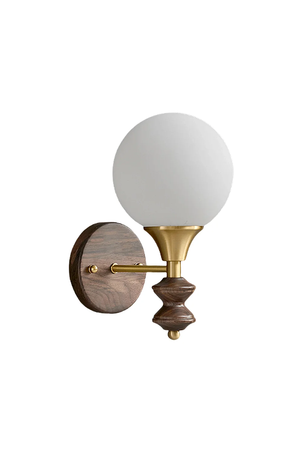 Vintage Globe Walnut Wood Wall Lamp - Image 13