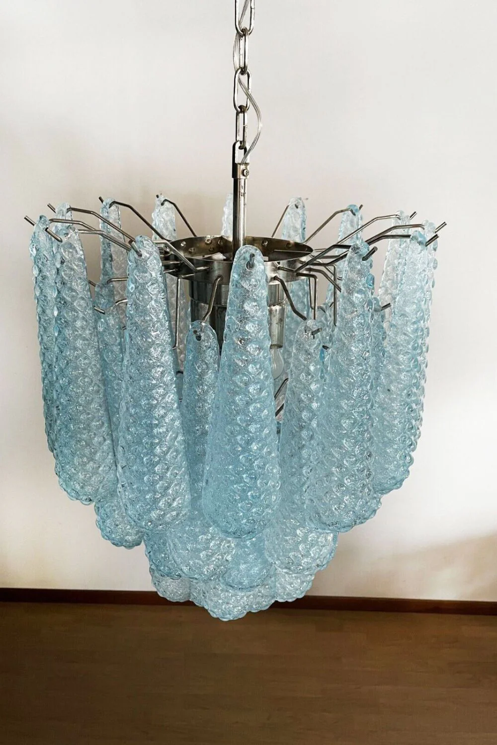 Vintage Italian Blue Art Teardrop Chandelier - Image 8