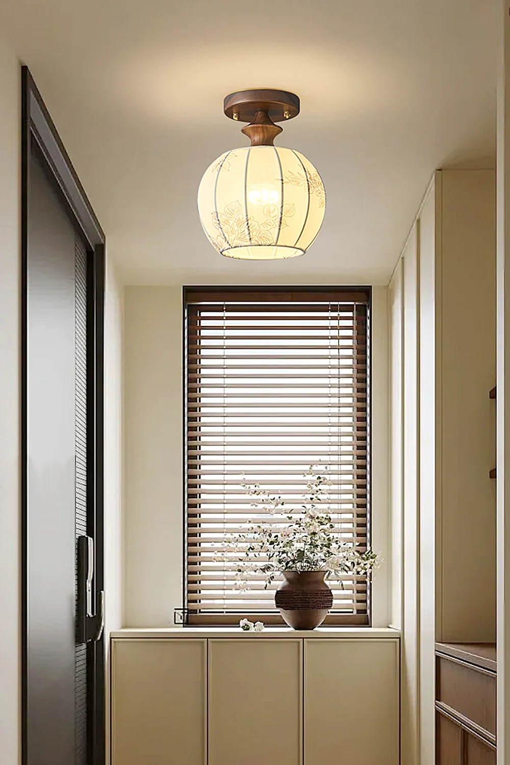 Vintage Walnut Ceiling Light - Image 3
