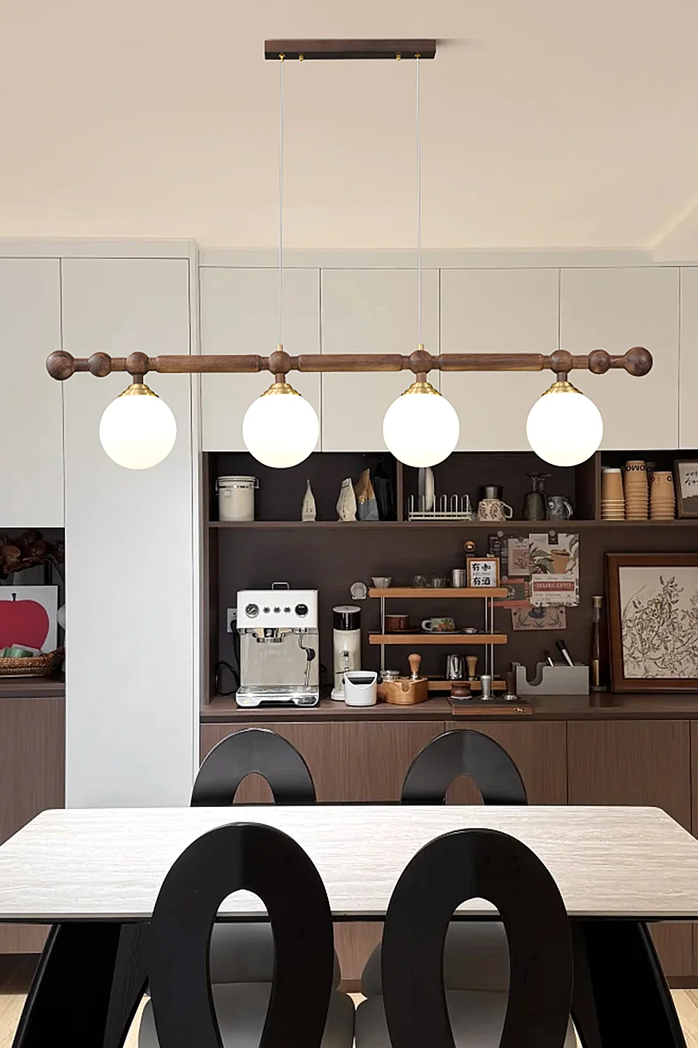 Vintage Walnut Dinging room Chandelier - Image 7
